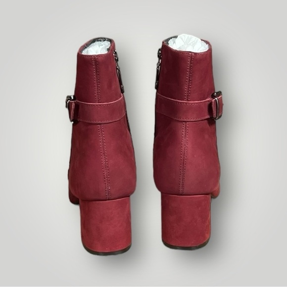 🌻NEW Marc Joseph Rouge Nubuck Suede "Madison" Bootie Women's Size 10 - Picture 2 of 13